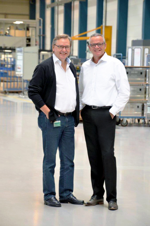Joachim Brzoska and Christian Schlichtenbrede look forward to marketing consumable goods for KHS.