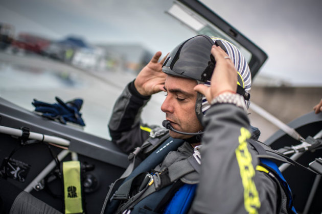 Chilean Red Bull pilot Cristian Bolton prepares to race in the Challenger Class at Chiba, Japan, in 2016. (Pedrag Vuckovic/Red Bull Content Pool)