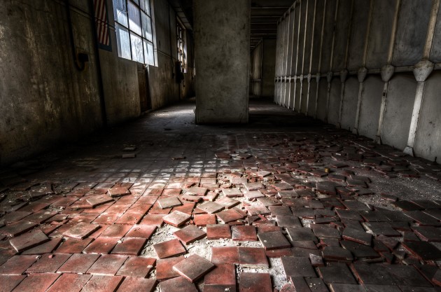 Reactor room tiles. Terracotta tiles in the reactor room. &copy; Brett Patman