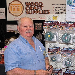 Robert Gregory, Woodcraft Supplies, demonstrates the Uni-Sander system.