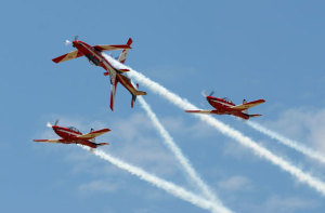 The RAAF Roulettes PC-9 formation aerobatics display team. (Steve Hitchen)