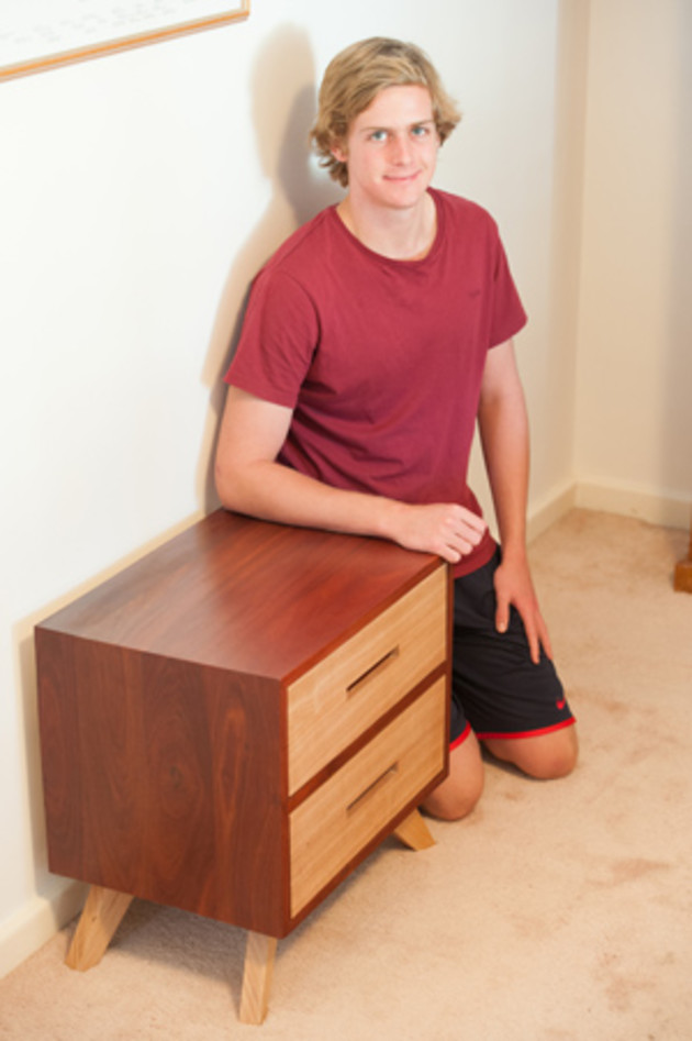 Jarrah / Tassie Oak Bedside Cabinet