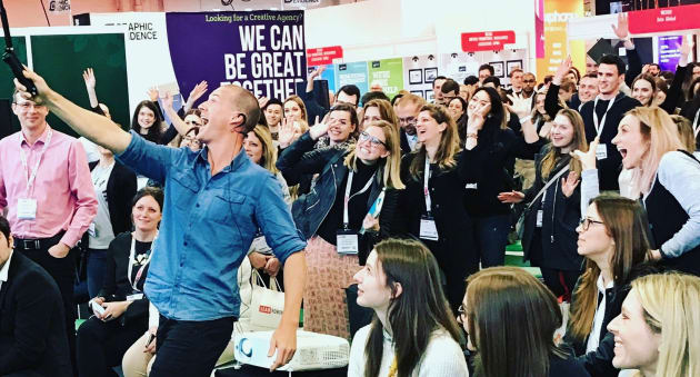 Jules Lund of Tribe in audience engagement mode.