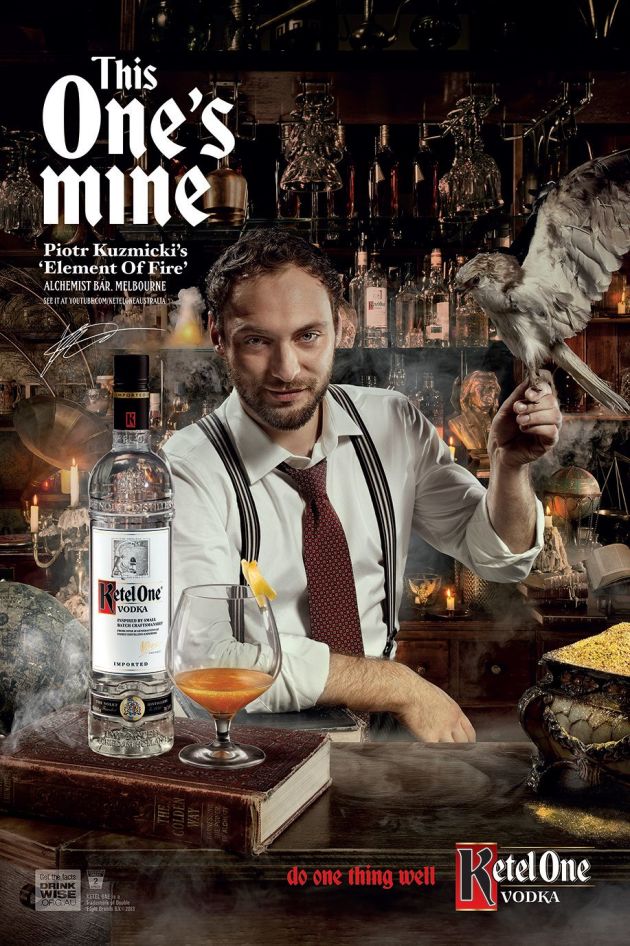 After all the hard work, the team got to sample the creations. Newett&rsquo;s personal favourite was Max Greco&rsquo;s Bloody Mary variation Lucy Maria. But despite the hazards of confined spaces and flying ice shards, Newett says the technical difficulties were his favourite aspect of the job. &ldquo;This was one of the best campaigns I've done. Big production, big stress. But the older I get, the more I like it. You really get to use your skills as a photographer, which is great.&rdquo;
<br /><br />
<b>Photographer: Scott Newett, www.scottnewett.com.au. Campaign: Ketel One Vodka - This One&rsquo;s Mine. Client: Diageo Australia. Agency: Leo Burnett Sydney. Creative Director: Vince Lagana and Grant McAloon. Art Director: Justin Carew. Retouching: Cream</b>