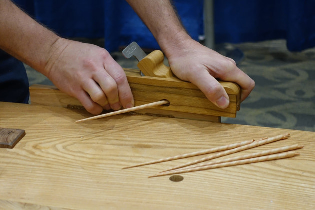 Dan Schwank of Red Rose Reproductions builds spill planes designed to produce spirally coiled shavings that functioned as matches in the olden days.