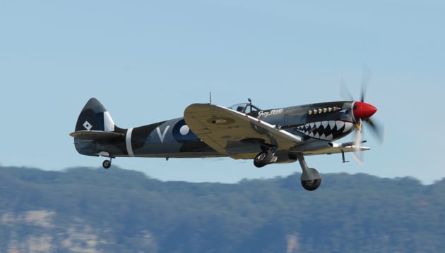 Temora Aviation Museum's Spitfire Mk VIII in the hands of Steve Death. (Steve Hitchen)