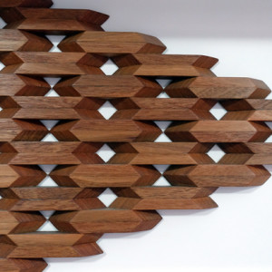 &lsquo;Only two machined shapes are used to create this geometric wall piece,&rsquo; says wood artist Steve Whitby.
