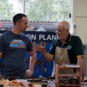 Terry Gordon demonstrating techniques and his own range of HNT Gordon hand tools at last year's Tools & Techniques event at Sturt School For Wood.