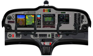 An artists impression of Garmin G500 avionics fitted to a Tecnam P2010. (Tecnam)
