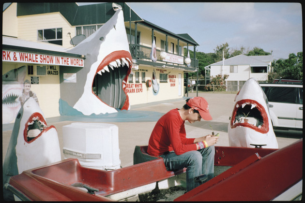 &copy; Trent Mitchell. Boy In boat, Hervey Bay, QLD.  Moran Contemporary Photographic Prize Winner - Open - 2015.