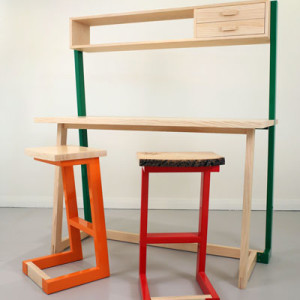 David O'Brien and Jason Moore, table and stools