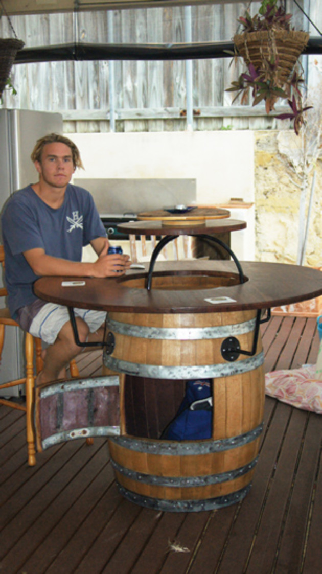 Wine Barrel Bar Table
