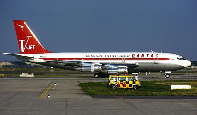 John Travolta's Qantas Boeing 707 is heading for a new home at Albion park, NSW. (Konstantin von Wedelstaedt)