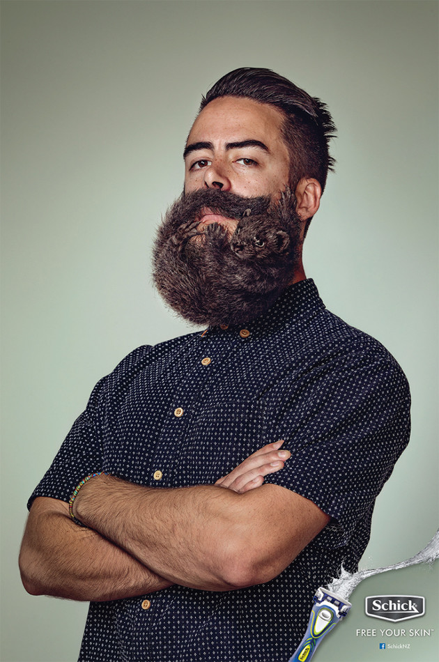 <b>Photographer:	Troy Goodall. Creative Director: Josh Moore, Tom Paine, Ben Coulson. Website:	www.troygoodall.com. Campaign: Feral Beards. Art Director: Mark Tallis. Client: Schick NZ. Copywriter: Cameron Dowsett. Agency: Y&R NZ. Retouching: Electric Art.</b>