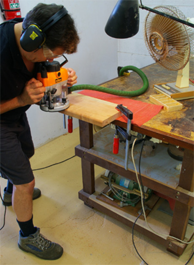 A comfortable and stable stance with a firm hold of the router is the key to confident control of it.