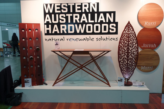 One of the centrepieces of the Western Australia Hardwood display was a beautiful sheoak hall table made by Simon Parsons. Furniture by Port Jarrah Furniture and Treeton Fine Wood Studio were on display, as were stunning work made by Queudos Billiard Tables.