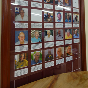 A wall plaque commemorates life members. The club was founded in the 80s.