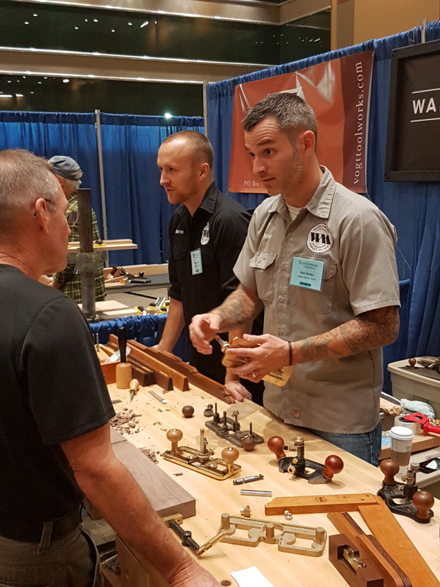 Aaron Moore and Alan Walke of Walke Moore Tools displayed their innovative router plane.