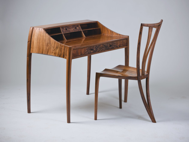 Walnut desk and chair by David Haig, NZ. Photo: Daniel Allen.