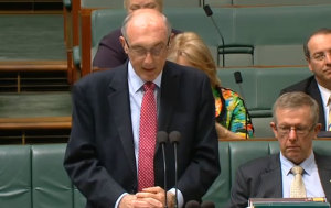 Deputy Prime Minister and Minister for Infrastructure and Regional Development, Warren Truss, addresses parliament yesterday.