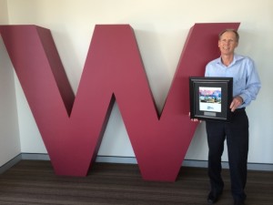 Wiley Project Director, Graham Harvey with the award.