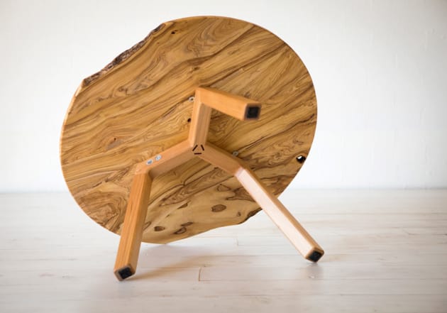 Showing the construction of Ben Percy's Undergrowth Coffee Table, African olive, Pacific kauri. Photo: Carol Gibbons