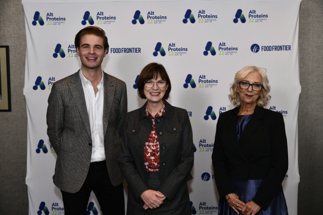 Food Frontier Founder Thomas King with Victorian Minister for Agriculture and Regional Development Mary-Anne Thomas and Food Frontier CEO Jane Sydenham-Clarke.