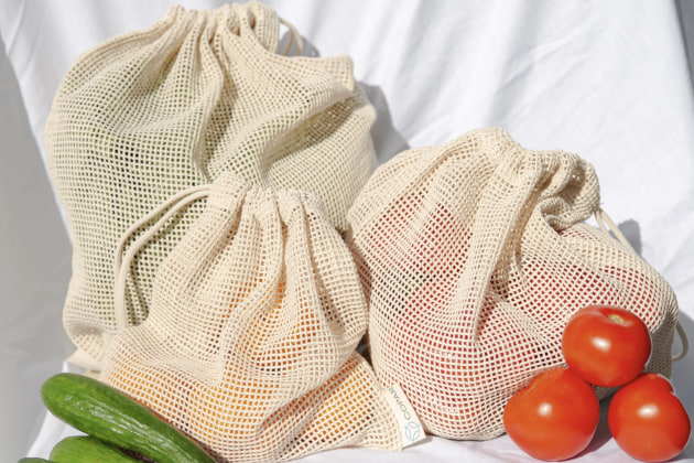 The Eco Mesh bags are organically certified made from pure cotton.