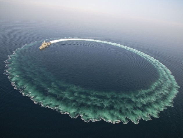 The MEKO demonstrating a tight turning circle.

Credit: Supplied