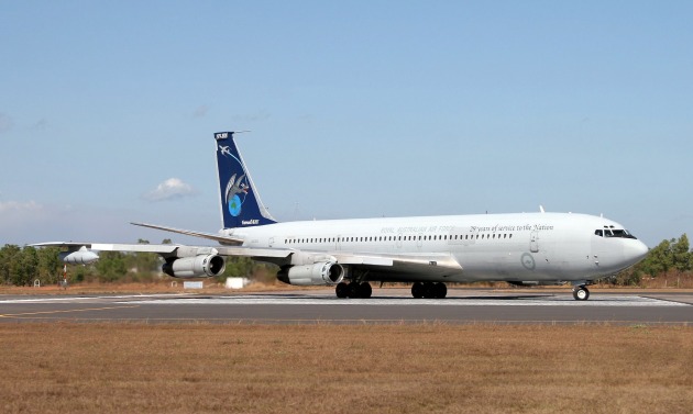 A Boeing 707 during its last Pitch Black exercise.