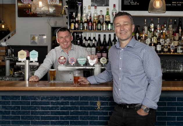 (L-R): David Canny, AHA (Vic) President and Publican of The Montague Hotel, South Melbourne & Red Lion Hotel, Ballarat, and Peter Filipovic, Carlton & United Breweries CEO.