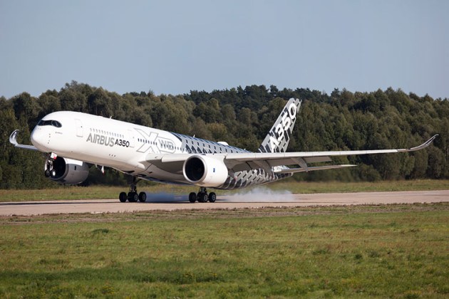 Airbus' long-range A350 wide-body jet. (Phil Hosking)