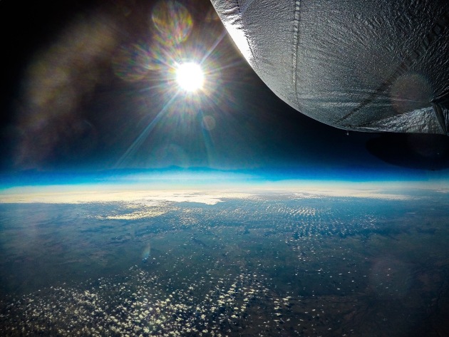 The Stratoship SZ-155 airship in the stratosphere above north-western Queensland.

Credit: Stratoship