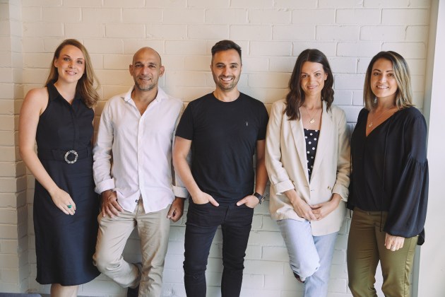ABA Labels senior team L to R: Maddie Culican, Patrick Pierre, Paul El-Sibai, Louise Jervis, Alys Jervis.