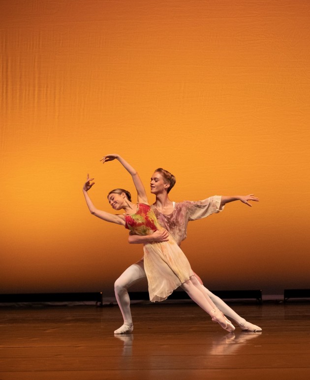 Level 7 students Milana Gould and Seth Marshall in 'Schubert Dances'.