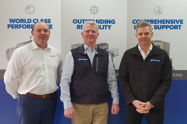 Left to right: Dean Rockstro from AutoCoding Systems with Rob Weir and Brad Grubb from Inspection Systems.