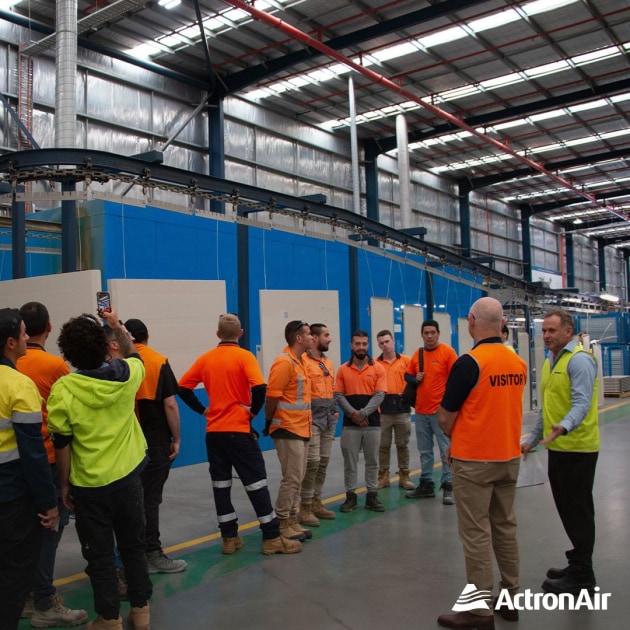 Students touring ActronAir's HQ.