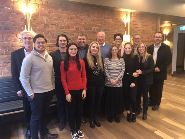 Participants in the first SAVE Food Packaging Project workshop in Melbourne. Front left to right: Ryan Raquel (Multivac), Ruby Chan (RMIT), Nerida Kelton (AIP), Fiona Fleming (AIFST), Maddison Ryder (RMIT), Caroline Francis (RMIT);
Back left to right: Keith Chessell (AIP), Dr Simon Lockrey (RMIT), Greg Picker (AFCCC), David Kilpatrick (Zipform Packaging), A/Prof Karli Verghese (RMIT), Michael Dossor (Result Group), Barry Cosier (AFGC).