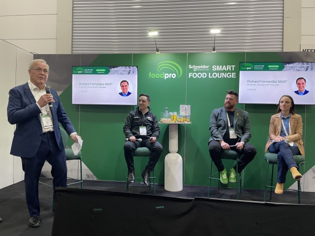 AIP Panel on Sustainable Food Packaging: Keith Chessell (moderator); Richard Fernandez, Confoil; Gilad Sadan, Navi Co Global, Felicity Kelly, Bunzl Australia