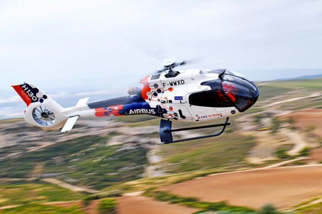 Airbus Helicopters' H130 Flightlab with Engine Backup System on board. (Airbus Helicopters)