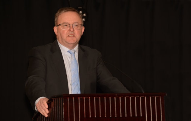 Shadow Minister for Transport Anthony Albanese backed the changes to the Civil Aviation Act in his speech to the AGAA summit in July 2018. (Steve Hitchen)