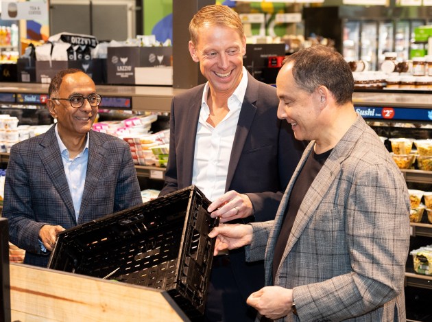 Moving forward together:(l-r) Pact CEO Sanjay Dayal, Aldi Australia MD Buying, Oliver Bongardt, and Pact chairman, Raphael Geminder.