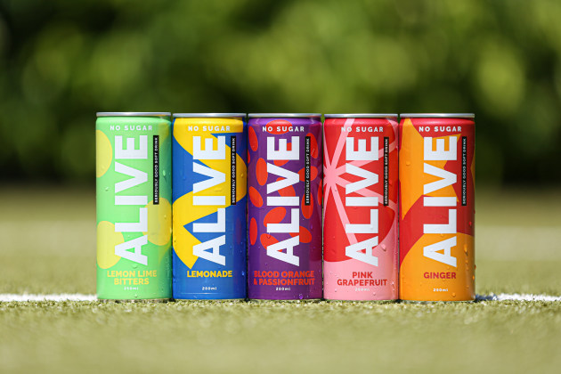 Alive is available in Blood Orange & Passionfruit, Ginger, Lemonade, Lemon Lime & Bitters, Orange, Passionfruit, Pink Grapefruit and Raspberry flavours.
