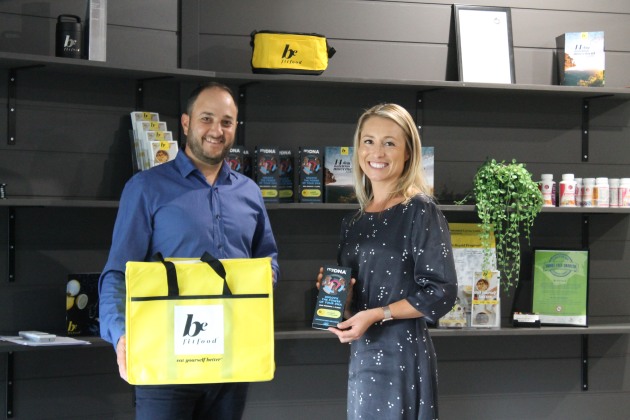 myDNA cofounder Allan Sheffield and Be Fit Food CEO Kate Save.