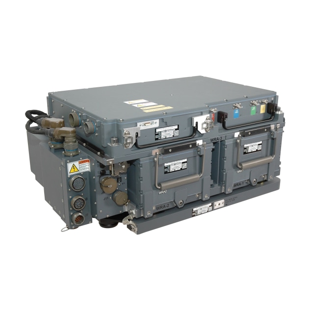 An ALQ-214(V)4/5 Integrated Defensive Electronic Countermeasures (IDECM) jammer. Credit: Harris Corp.