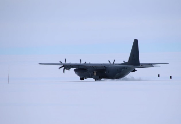 The Hercules C-130J on Wilkins Runway.
Christopher Burns