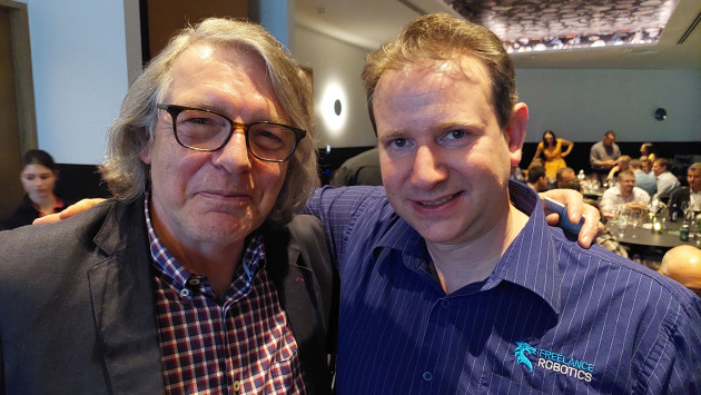 Peter Bradbury (left), ABB; with William Pagnon, Freelance Robotics.
(Image: PKN)