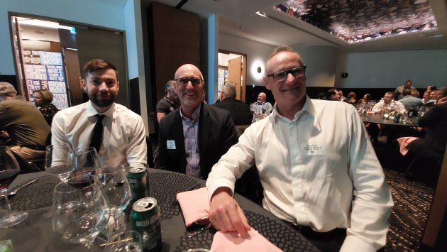 (l-r) Nathan Elliot, Matthews Australasia, Darren Lee, and Tony Bowyer, both from Automation Systems & Controls. (Image: PKN)