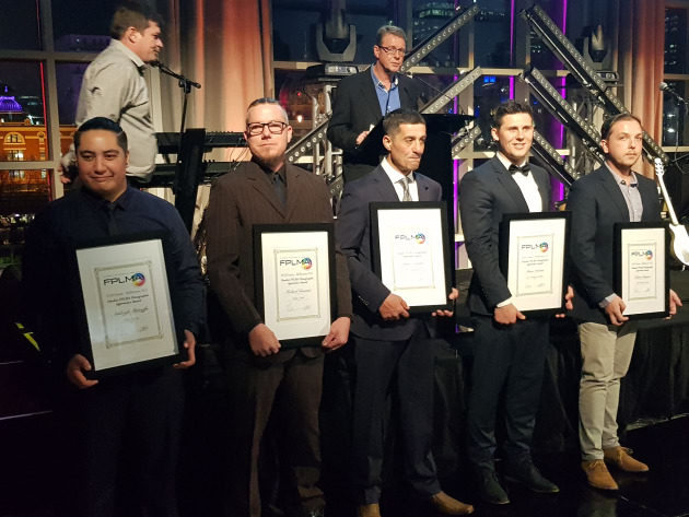 Apprentice of the Year finalists, with winner Callum Bryant from Labelmakers WA on the right.