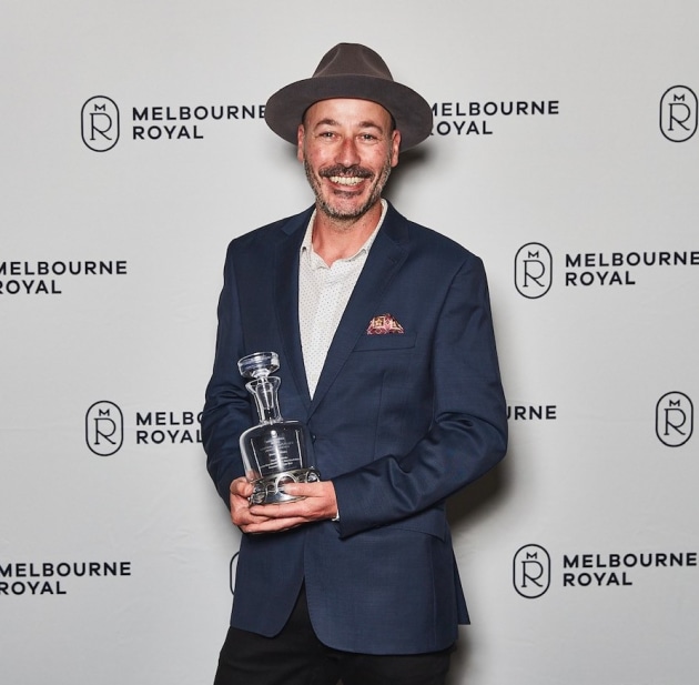 Paul Slater accepting the award for Champion Whisky at the Australian Distilled Spirits Awards 
New South Wales based distilleries were awarded four of the trophies, including renowned Archie Rose Distilling Co. in Rosebery for its Rye Malt Whisky, a truly unique whisky made from selectively sourced rare malted rye and the finest malted barley from progressive malt houses, which is paired with virgin American oak casks air-dried for 36 months and left to mature in the maritime air of coastal Sydney. (Source: Melbourne Royal)
